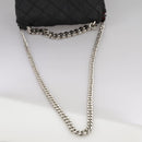 Stella MacCartney Chain Hand Bag Leather 2way Black Silver Auth mr934-9