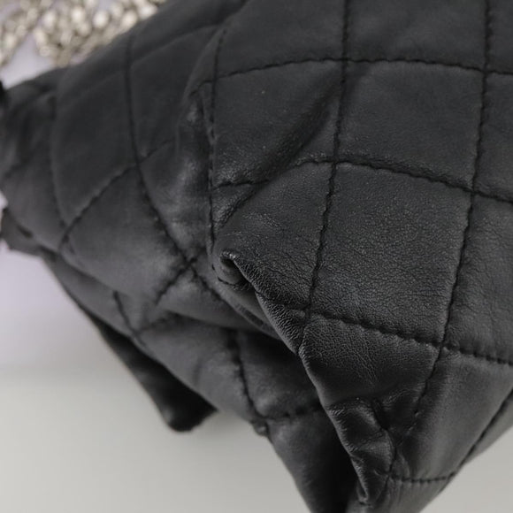 Stella MacCartney Chain Hand Bag Leather 2way Black Silver Auth mr934