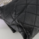 Stella MacCartney Chain Hand Bag Leather 2way Black Silver Auth mr934-19
