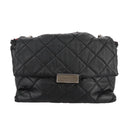 Stella MacCartney Chain Hand Bag Leather 2way Black Silver Auth mr934-13