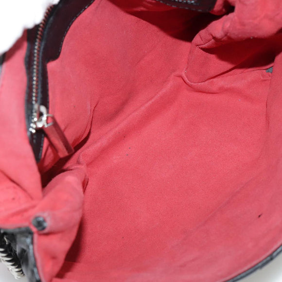 Stella MacCartney Chain Hand Bag Leather 2way Black Silver Auth mr934