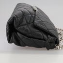 Stella MacCartney Chain Hand Bag Leather 2way Black Silver Auth mr934-5