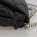 Stella MacCartney Chain Hand Bag Leather 2way Black Silver Auth mr934-6