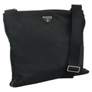 PRADA Shoulder Bag Nylon Black Silver Auth mr935-1