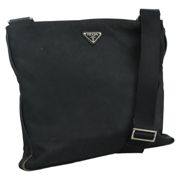 PRADA Shoulder Bag Nylon Black Silver Auth mr935
