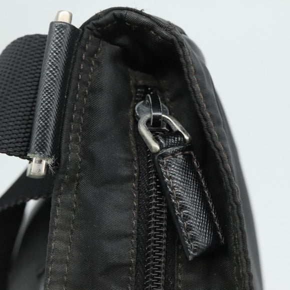 PRADA Shoulder Bag Nylon Black Silver Auth mr935