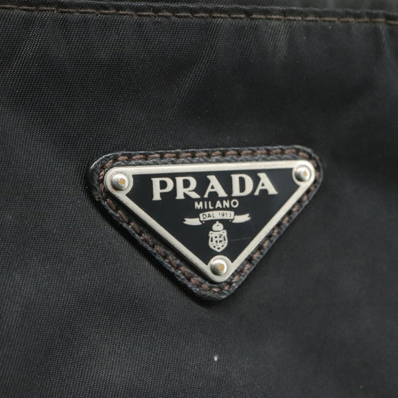 PRADA Shoulder Bag Nylon Black Silver Auth mr935