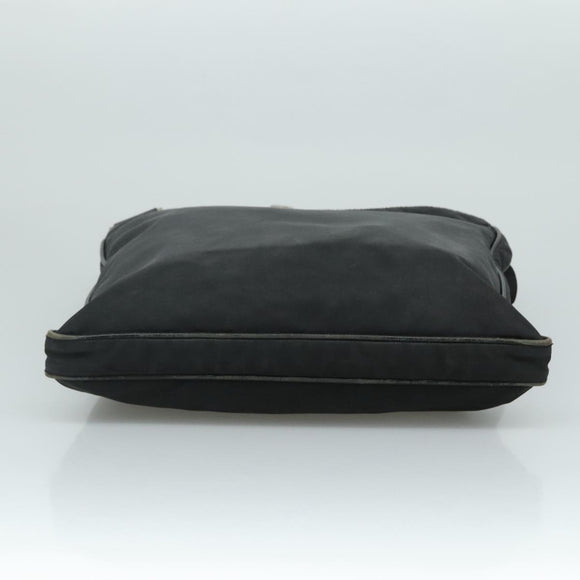 PRADA Shoulder Bag Nylon Black Silver Auth mr935