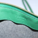CELINE Trio Shoulder Bag Leather Green Gold Auth mr962-15