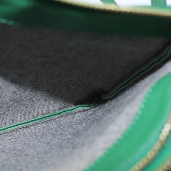 CELINE Trio Shoulder Bag Leather Green Gold Auth mr962