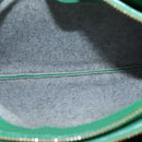 CELINE Trio Shoulder Bag Leather Green Gold Auth mr962-20