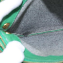 CELINE Trio Shoulder Bag Leather Green Gold Auth mr962-21