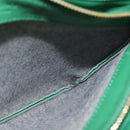 CELINE Trio Shoulder Bag Leather Green Gold Auth mr962-22