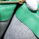 CELINE Trio Shoulder Bag Leather Green Gold Auth mr962-27