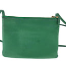 CELINE Trio Shoulder Bag Leather Green Gold Auth mr962-3