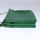 CELINE Trio Shoulder Bag Leather Green Gold Auth mr962-4