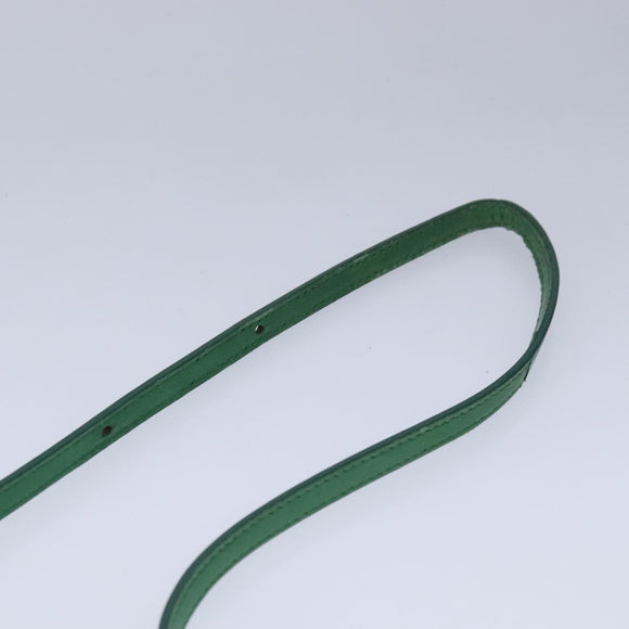 CELINE Trio Shoulder Bag Leather Green Gold Auth mr962