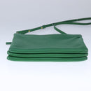 CELINE Trio Shoulder Bag Leather Green Gold Auth mr962-9
