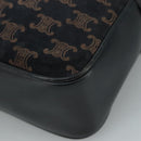 CELINE Macadam Canvas Shoulder Bag Suede Leather Navy Auth mr965-10