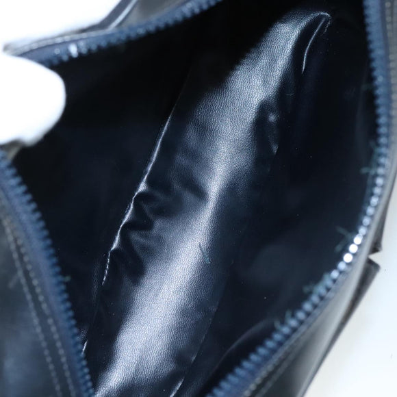 CELINE Macadam Canvas Shoulder Bag Suede Leather Navy Auth mr965