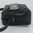 CELINE Macadam Canvas Shoulder Bag Suede Leather Navy Auth mr965-5