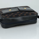 CELINE Macadam Canvas Shoulder Bag Suede Leather Navy Auth mr965-6