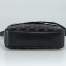 CELINE Macadam Canvas Shoulder Bag Suede Leather Navy Auth mr965-9