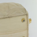 PRADA Chain Hand Bag Nylon Beige Gold Auth mr979-16