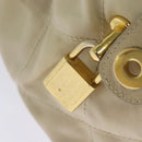 PRADA Chain Hand Bag Nylon Beige Gold Auth mr979-18