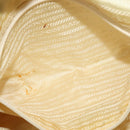 PRADA Chain Hand Bag Nylon Beige Gold Auth mr979-11