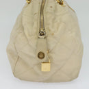 PRADA Chain Hand Bag Nylon Beige Gold Auth mr979-3