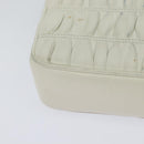 PRADA Gathered Chain Shoulder Bag Leather White Silver Auth mr992-16