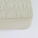 PRADA Gathered Chain Shoulder Bag Leather White Silver Auth mr992-17