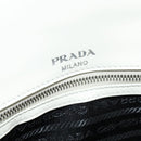 PRADA Gathered Chain Shoulder Bag Leather White Silver Auth mr992-19