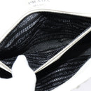 PRADA Gathered Chain Shoulder Bag Leather White Silver Auth mr992-22