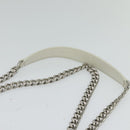 PRADA Gathered Chain Shoulder Bag Leather White Silver Auth mr992-14