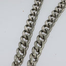 PRADA Gathered Chain Shoulder Bag Leather White Silver Auth mr992-8