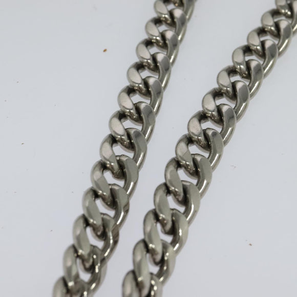 PRADA Gathered Chain Shoulder Bag Leather White Silver Auth mr992