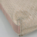 Christian Dior Trotter Canvas Shoulder Bag Beige Pink Silver Auth mr996-16
