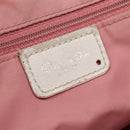 Christian Dior Trotter Canvas Shoulder Bag Beige Pink Silver Auth mr996-17