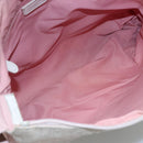 Christian Dior Trotter Canvas Shoulder Bag Beige Pink Silver Auth mr996-11