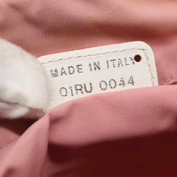 Christian Dior Trotter Canvas Shoulder Bag Beige Pink Silver Auth mr996