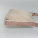 Christian Dior Trotter Canvas Shoulder Bag Beige Pink Silver Auth mr996-3