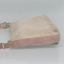 Christian Dior Trotter Canvas Shoulder Bag Beige Pink Silver Auth mr996-4
