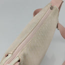 Christian Dior Trotter Canvas Shoulder Bag Beige Pink Silver Auth mr996-6