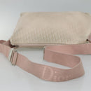 Christian Dior Trotter Canvas Shoulder Bag Beige Pink Silver Auth mr996-7