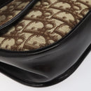 Christian Dior Trotter Canvas Shoulder Bag Brown Gold Auth MX010-15