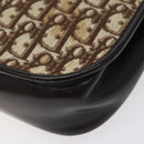 Christian Dior Trotter Canvas Shoulder Bag Brown Gold Auth MX010-16