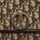 Christian Dior Trotter Canvas Shoulder Bag Brown Gold Auth MX010-9