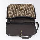 Christian Dior Trotter Canvas Shoulder Bag Brown Gold Auth MX010-10